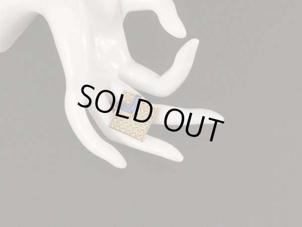 画像2: ゴールド ブルー ブローチ USA (2)