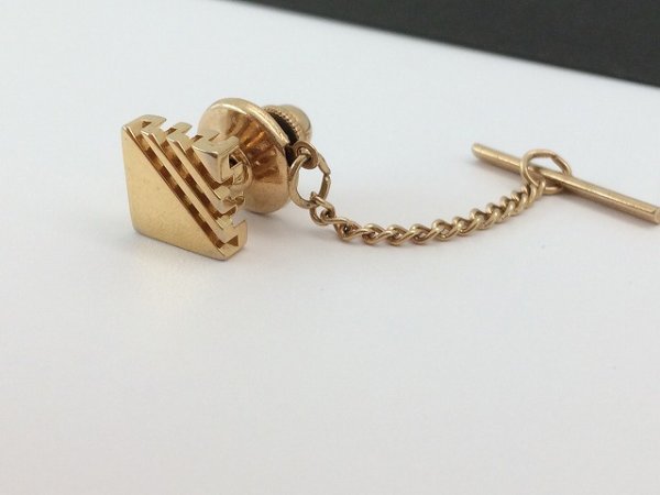 画像2: MADE IN USA ネクタイピン タイタック ゴールド USA  (2)