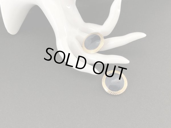 画像3: ゴールド ネイビーカラー イヤリング USA (3)