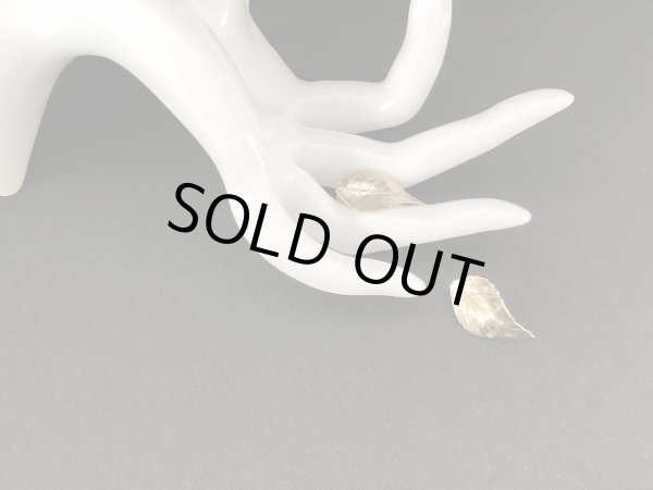 画像5: リーフ ゴールドトーン イヤリング USA (5)