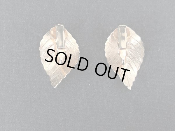 画像4: リーフ ゴールドトーン イヤリング USA (4)