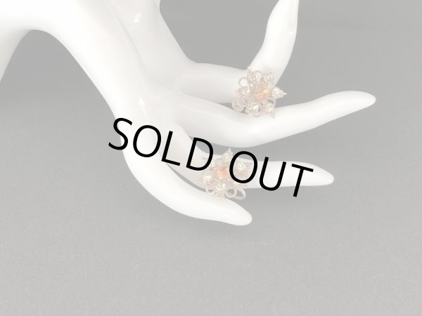 画像4: ラインストーン イヤリング USA コスチュームジュエリー (4)