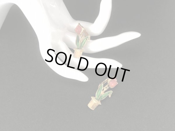 画像6: AVON エイボン フラワー チューリップ 揺れる イヤリング USA コスチュームジュエリー (6)