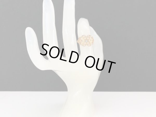 画像2: AVON エイボン ラインストーン 透かし 指輪 ヴィンテージ ゴールド USA リング 12.5号 コスチュームジュエリー (2)