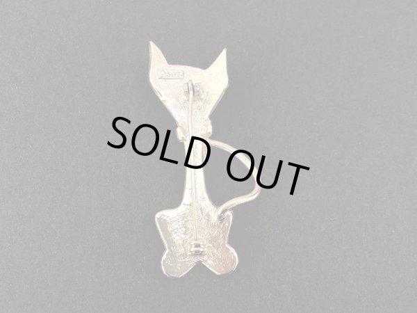 画像6: AJC ネコ 猫 ゴールドトーン ブローチ USA ヴィンテージ (6)