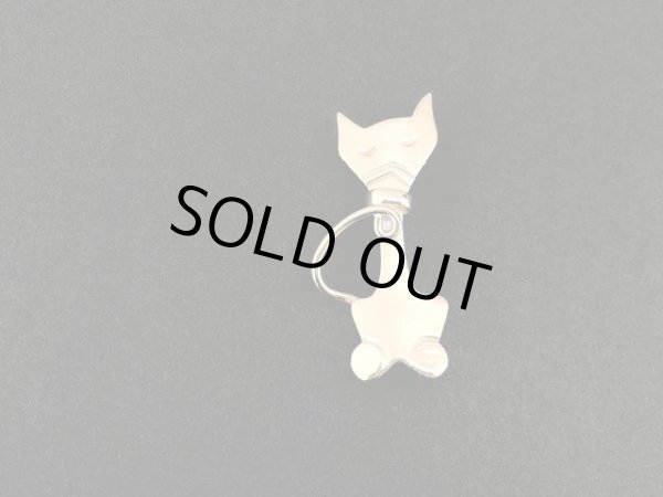 画像2: AJC ネコ 猫 ゴールドトーン ブローチ USA ヴィンテージ (2)