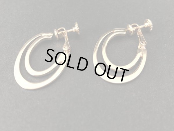 画像2: NAPIER ネイピア ゴールドトーン フープ イヤリング USA (2)