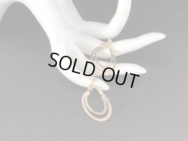 画像3: NAPIER ネイピア ゴールドトーン フープ イヤリング USA (3)