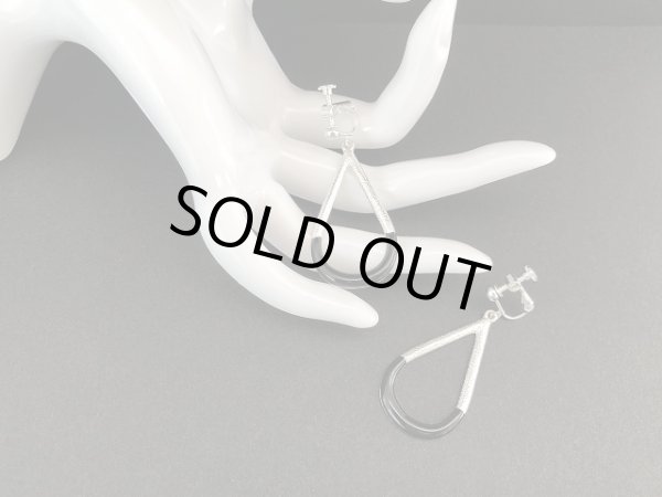 画像3: シルバートーン ブラック ティアドロップ 揺れる イヤリング USA (3)