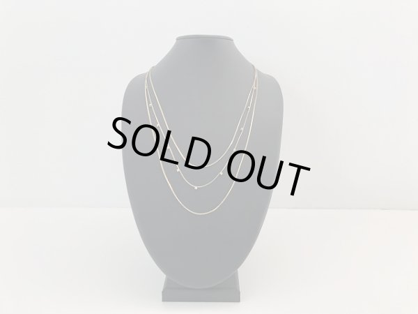 画像2: ゴールドトーン ラインストーン 3連 ネックレス USA  (2)