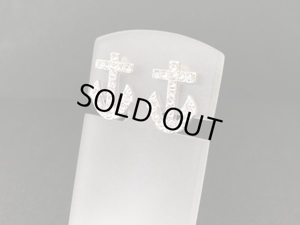 画像2: アンカー 碇 ラインストーン ピアス USA (2)