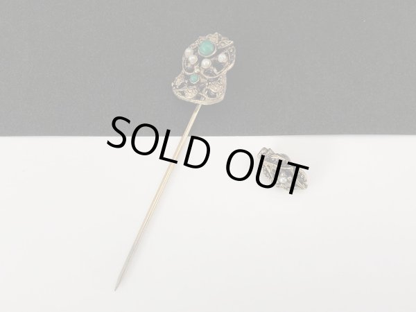 画像5: ゴールドトーン スティックピン ハットピン ラペルピン ブローチ USA (5)