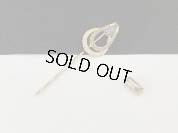 画像4: 1粒ラインストーン スティックピン ハットピン ラペルピン ブローチ USA (4)