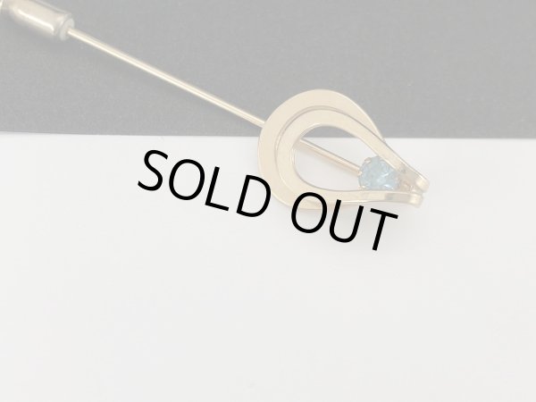 画像2: 1粒ラインストーン スティックピン ハットピン ラペルピン ブローチ USA (2)