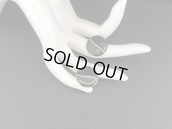 画像3: ブラックエナメル ゴールド ピアス USA (3)