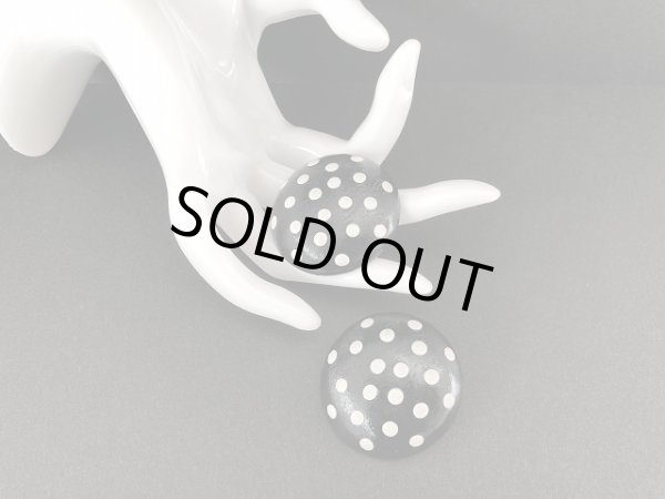 画像3: ブラック ホワイト ドット 大ぶり ピアス USA (3)