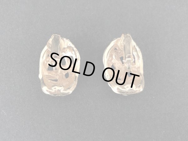 画像4: エナメル ゴールドトーン イヤリング USA (4)