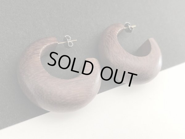 画像2: WOOD ウッド フープ ピアス USA (2)