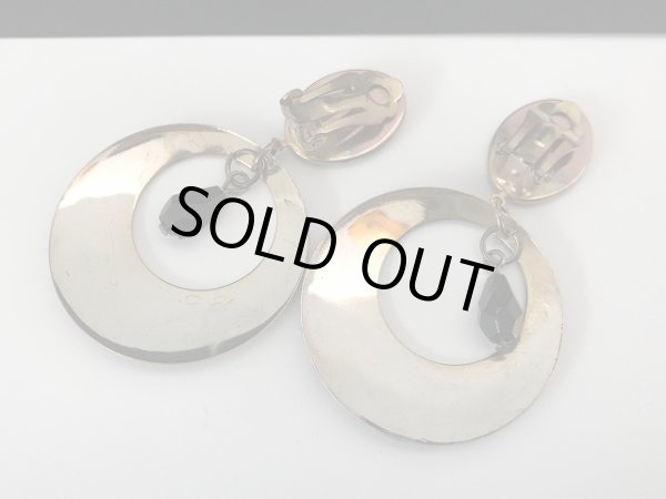 画像5: ブラック ホワイトマーブル 揺れる イヤリング USA (5)