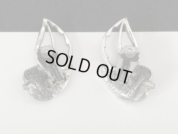 画像5: サラコベントリー SARAH COV シルバートーン リーフモチーフ 大ぶり イヤリング USA (5)