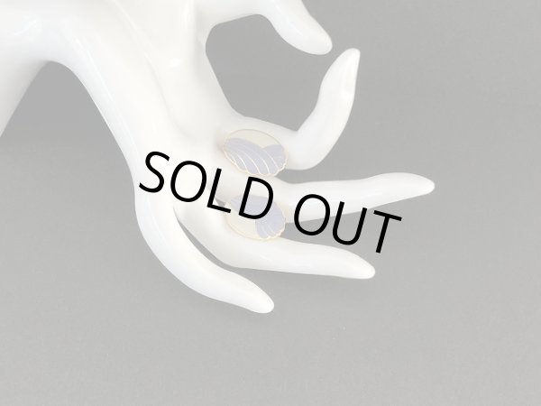 画像3: エナメル パープル ホワイトカラー イヤリング USA (3)