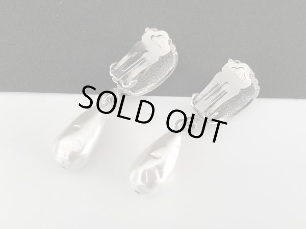 画像5: シルバートーン パール ラインストーン 揺れる イヤリング USA (5)