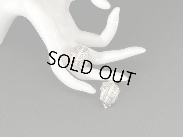 画像3: ゴールド シルバートーン イヤリング USA (3)