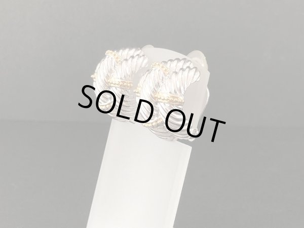 画像2: ゴールド シルバートーン イヤリング USA (2)