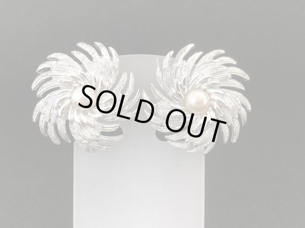 画像2: サラコベントリー SARAH COV シルバートーン パール 大ぶり イヤリング USA (2)