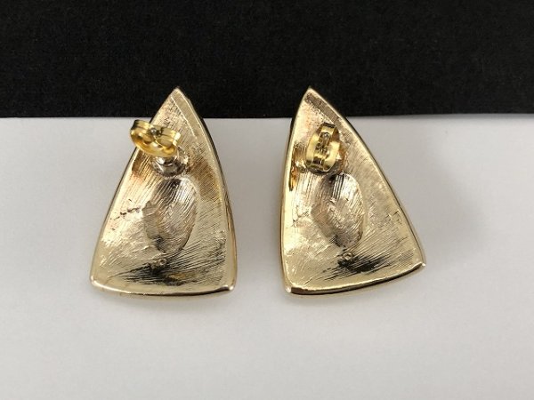 画像4: ブラウン アイボリー エナメルメタル ピアス USA (4)