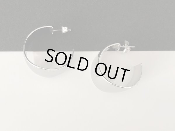 画像5: シルバートーン シンプル フープ ピアス USA (5)