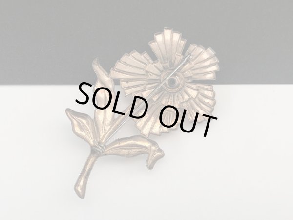 画像4: ゴールドトーン フラワー お花 ブローチ USA ヴィンテージ (4)