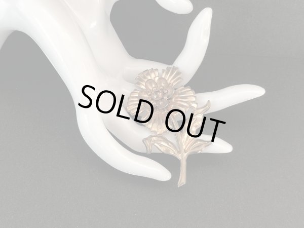 画像3: ゴールドトーン フラワー お花 ブローチ USA ヴィンテージ (3)