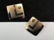 画像1: ゴールドトーン スクエア 大ぶり ピアス USA (1)