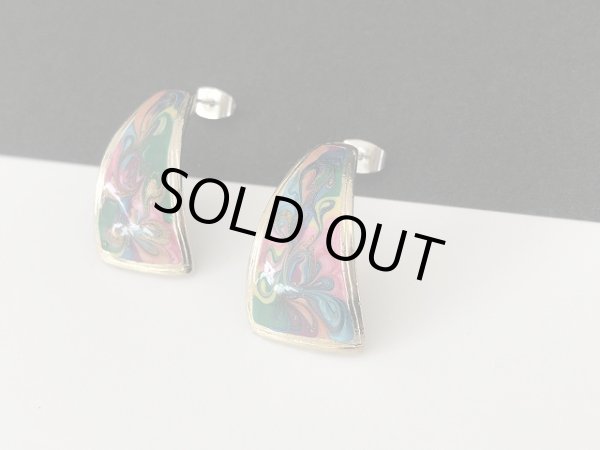 画像3: マーブルエナメルカラー ピアス USA (3)