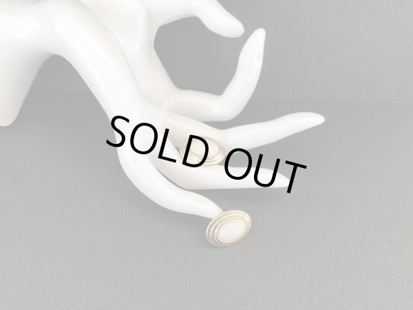 画像3: ゴールドトーン ホワイトカラーカボッション イヤリング USA (3)