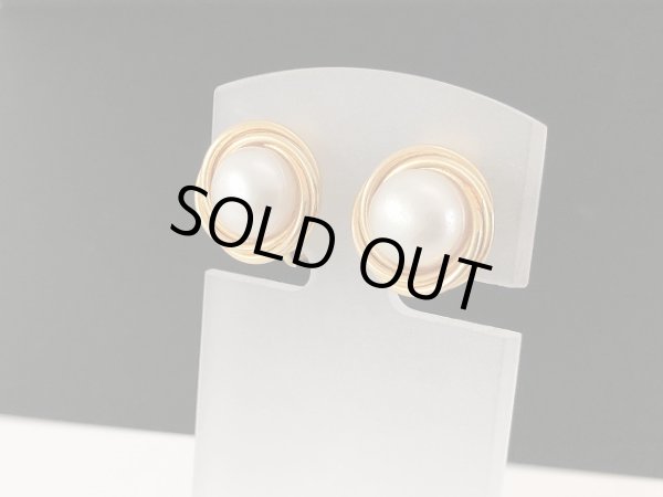 画像3: パール ゴールドトーン イヤリング USA (3)