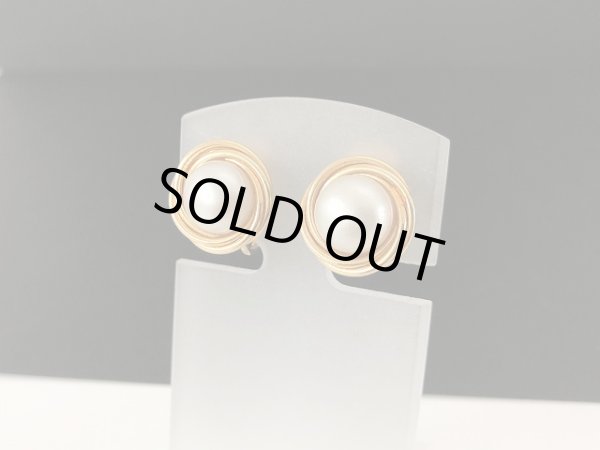 画像2: パール ゴールドトーン イヤリング USA (2)