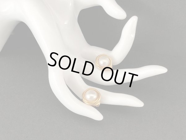 画像5: パール ゴールドトーン イヤリング USA (5)