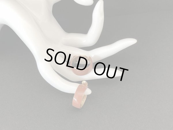 画像4: ブラウン エナメル フープ イヤリング USA (4)