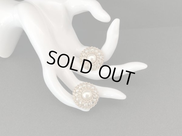 画像4: ゴールドトーン パール イヤリング USA (4)