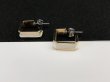 画像3: ゴールドトーン ホワイトエナメル スクエアフープ ピアス USA (3)