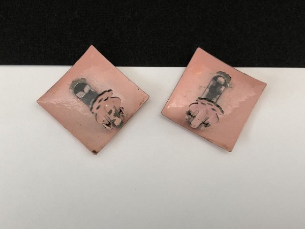 画像5: スクエア ピンクカラー イヤリング USA (5)