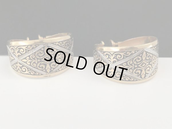 画像2: ゴールドトーン フープ イヤリング USA (2)