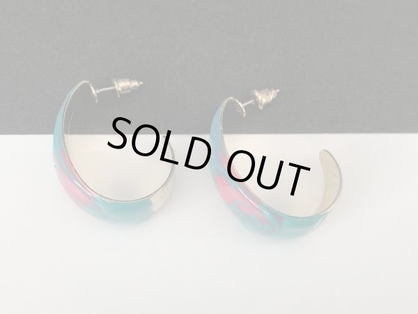 画像6: カラフル エナメルメタル フープ ピアス USA (6)