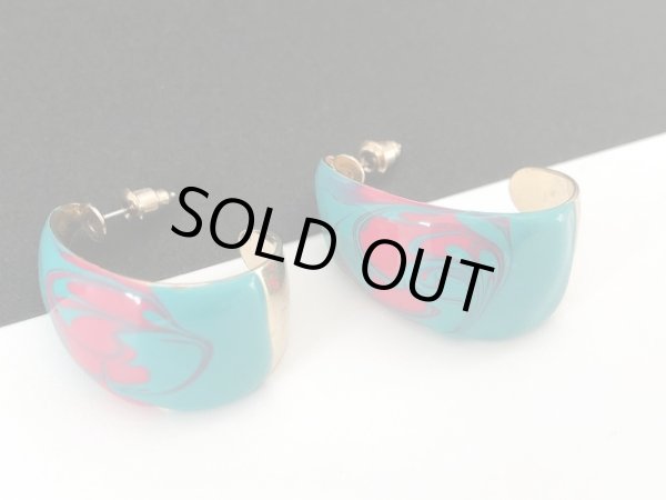 画像3: カラフル エナメルメタル フープ ピアス USA (3)