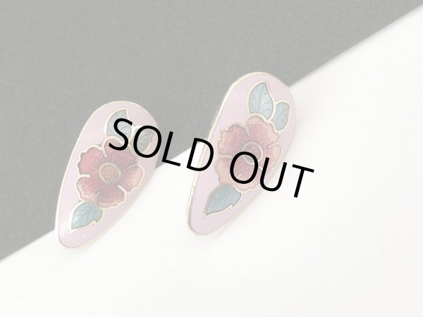 画像2: エナメル フラワーモチーフ 揺れる ピアス USA (2)