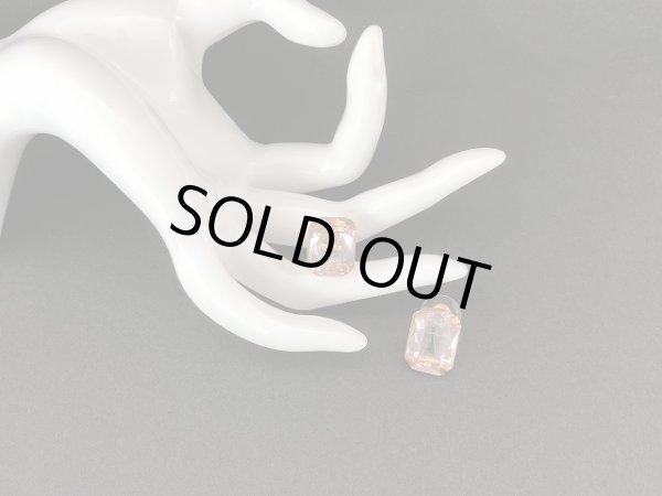 画像5: 爪留めされたピンクカラーガラスストーン ピアス USA (5)