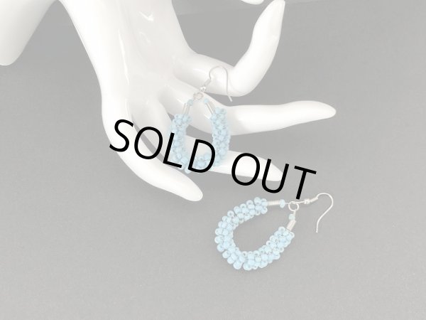 画像3: ターコイズカラービーズ 揺れる ピアス USA (3)