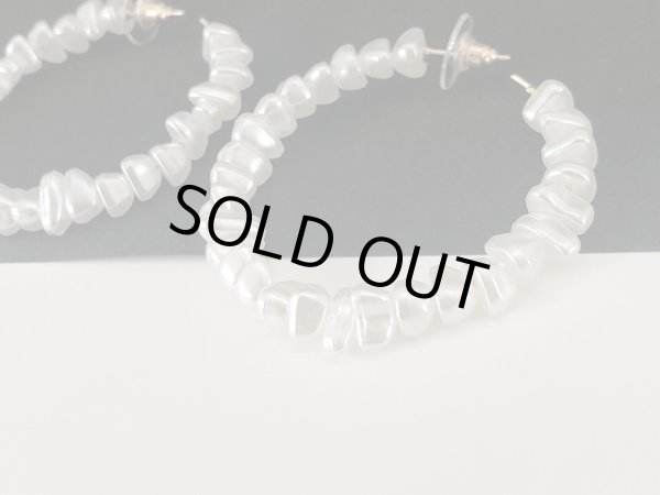 画像2: パール 大ぶり フープ ピアス USA (2)